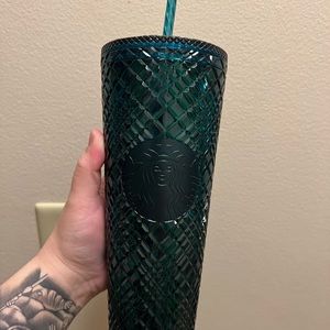 BNWT Starbucks dark green jeweled tumbler